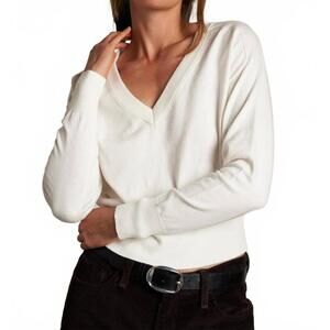 NEW PERFECTWHITETEE georgina v-neck sweater in sugar
